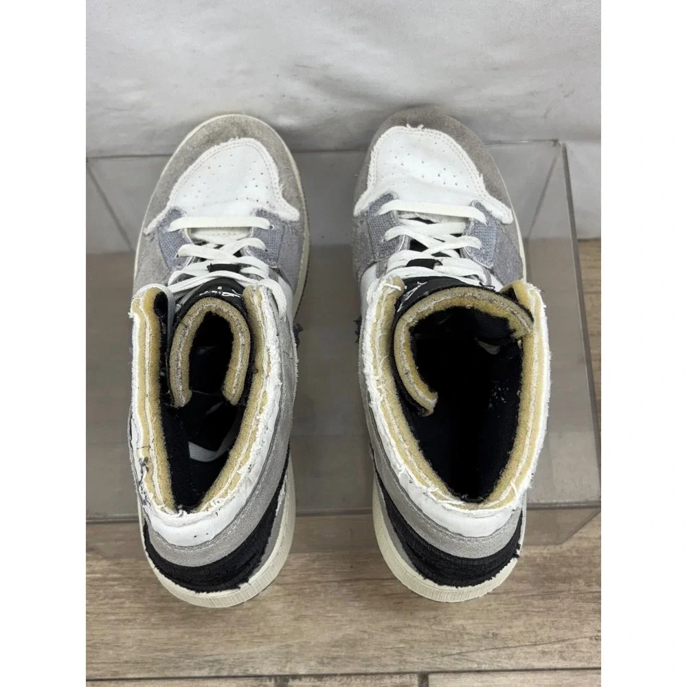 Air Jordan 1 Mid SE Craft Inside Out White‎ Black Sneakers Youth Size 7Y